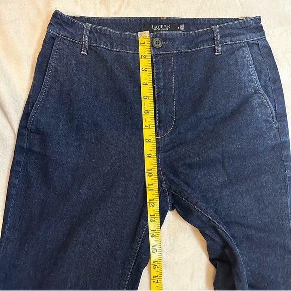 LRL Ralph Lauren | Straight Leg Mid Rise Dark Jean | Side Seam Pockets | Size 6 - Picture 6 of 9